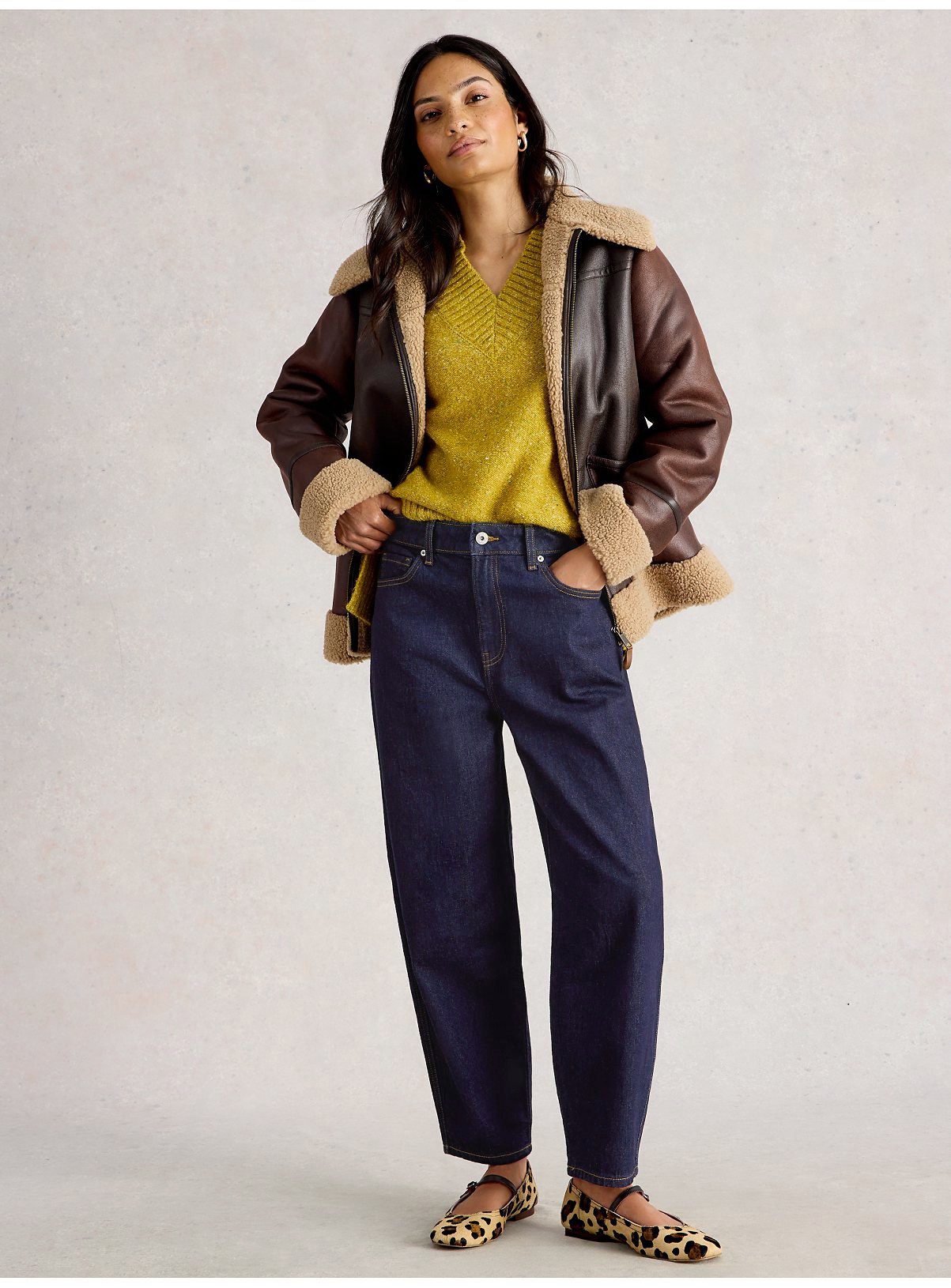 WHITE STUFF Aubrey Barrel Leg Jean Dark Denim 10 - Image 2 thumbnail